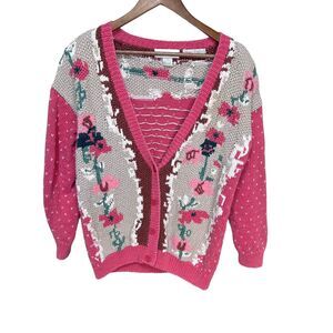 Vintage Pink Floral Cardigan